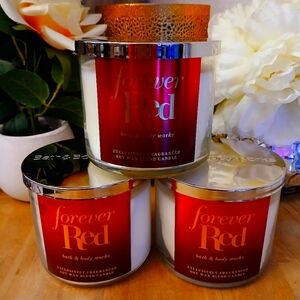 Forever red 3wick candles bundle,  bbw